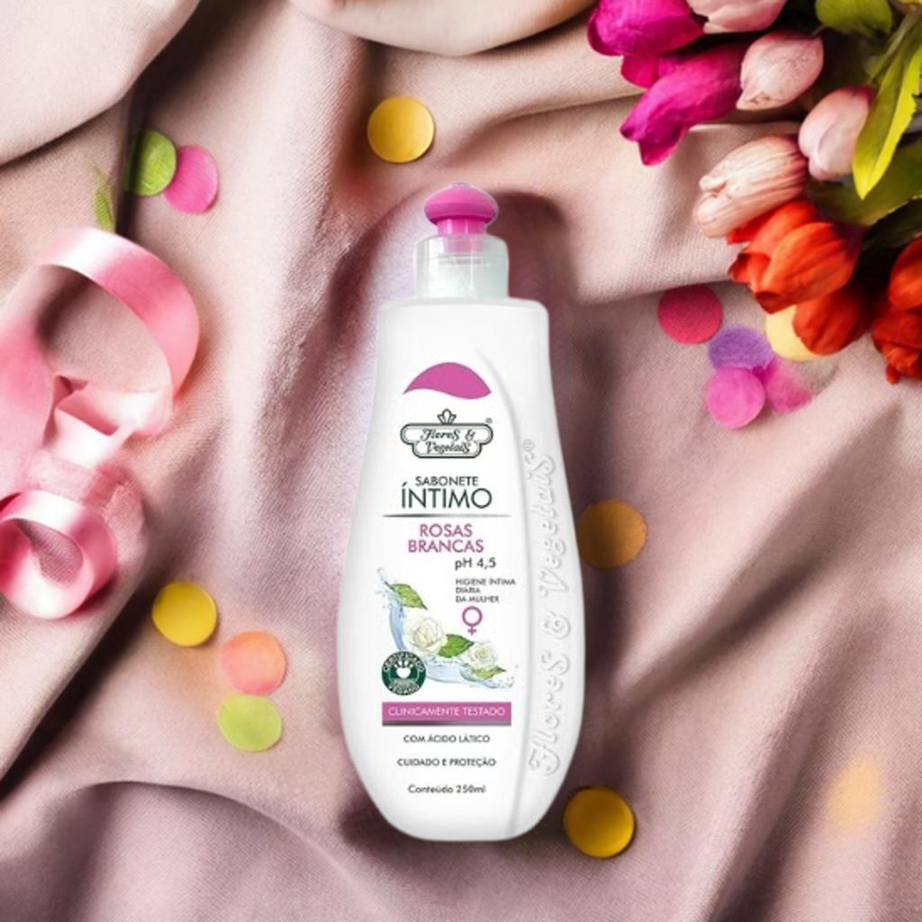 FLORES E VEGETAIS ROSAS BRANCAS SABONETE INTIMO 250ML