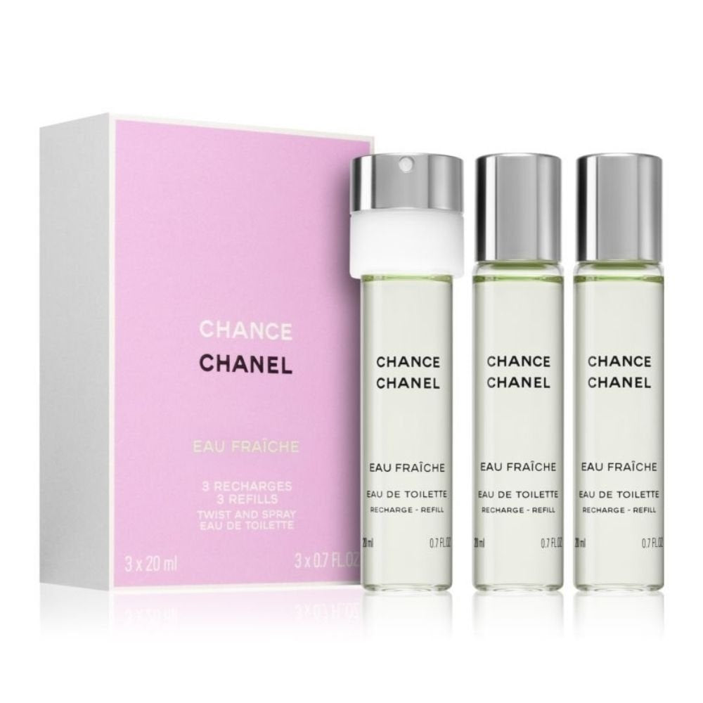 Chanel Chance Eau Fraiche Twist Spray edt Recharge Refill 3pcs x