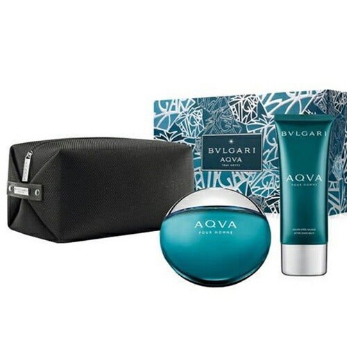 BVLGARI AQVA POUR HOMME KIT 3 ITENS PERFUME 100ML/APÓS-BARBA100ML/POUCH